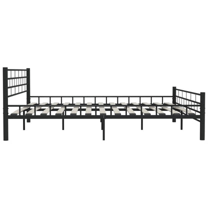Bedframe Staal 200 x 200 cm Zwart