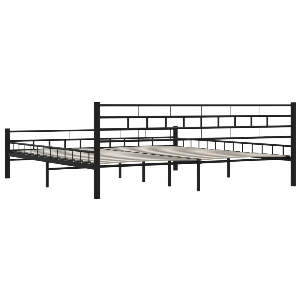 Bedframe Staal 200 x 200 cm Zwart