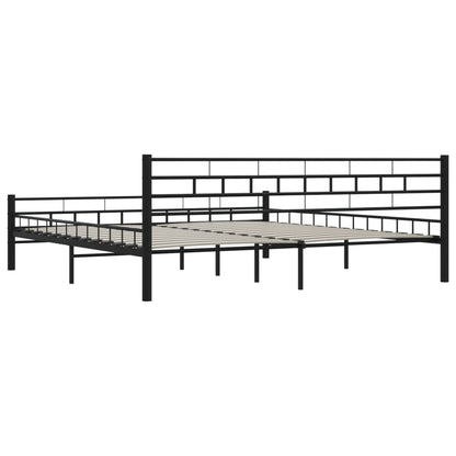 Bedframe Staal 200 x 200 cm Zwart