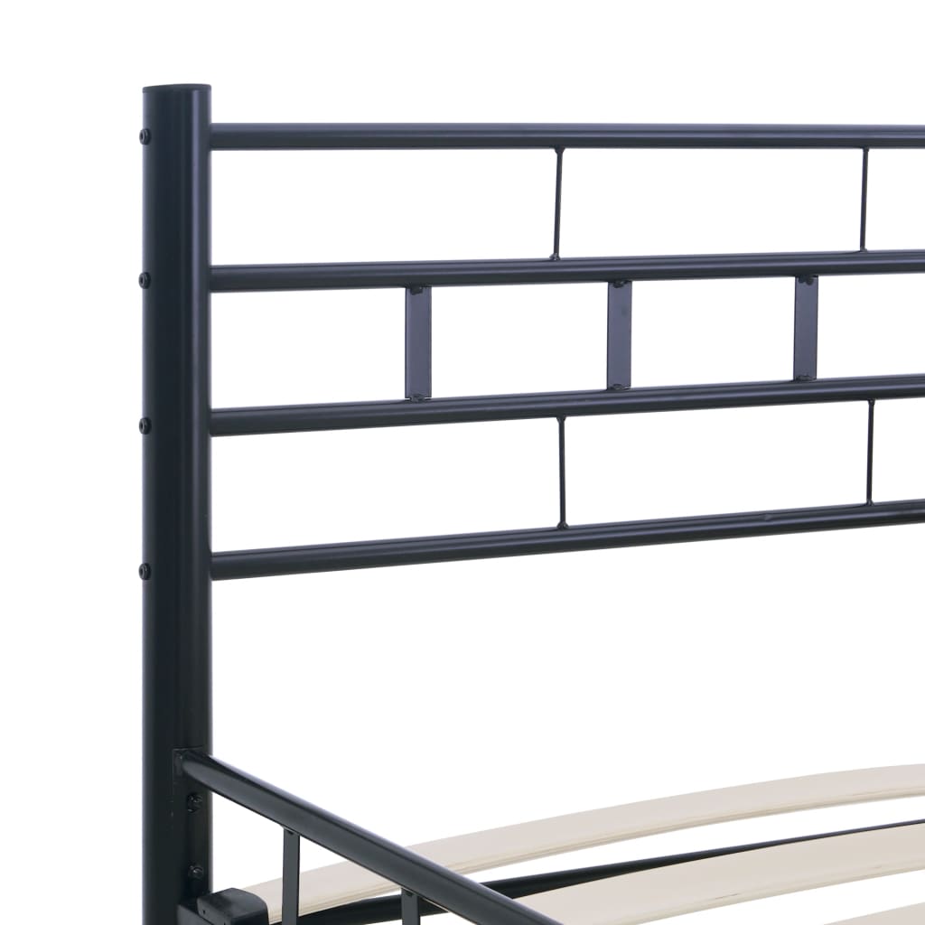 Bedframe Staal 200 x 200 cm Zwart
