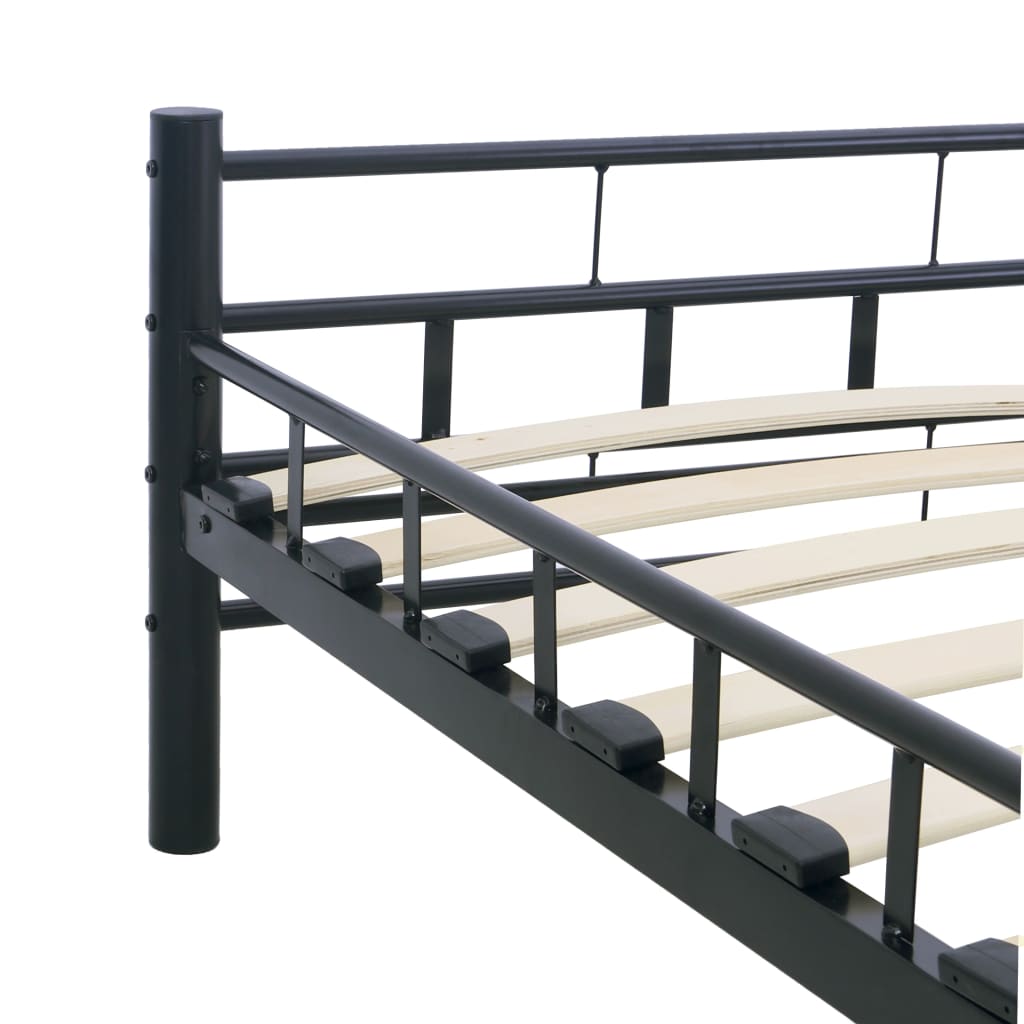 Bedframe Staal 200 x 200 cm Zwart