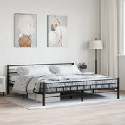 Bedframe staal 200x200 cm zwart