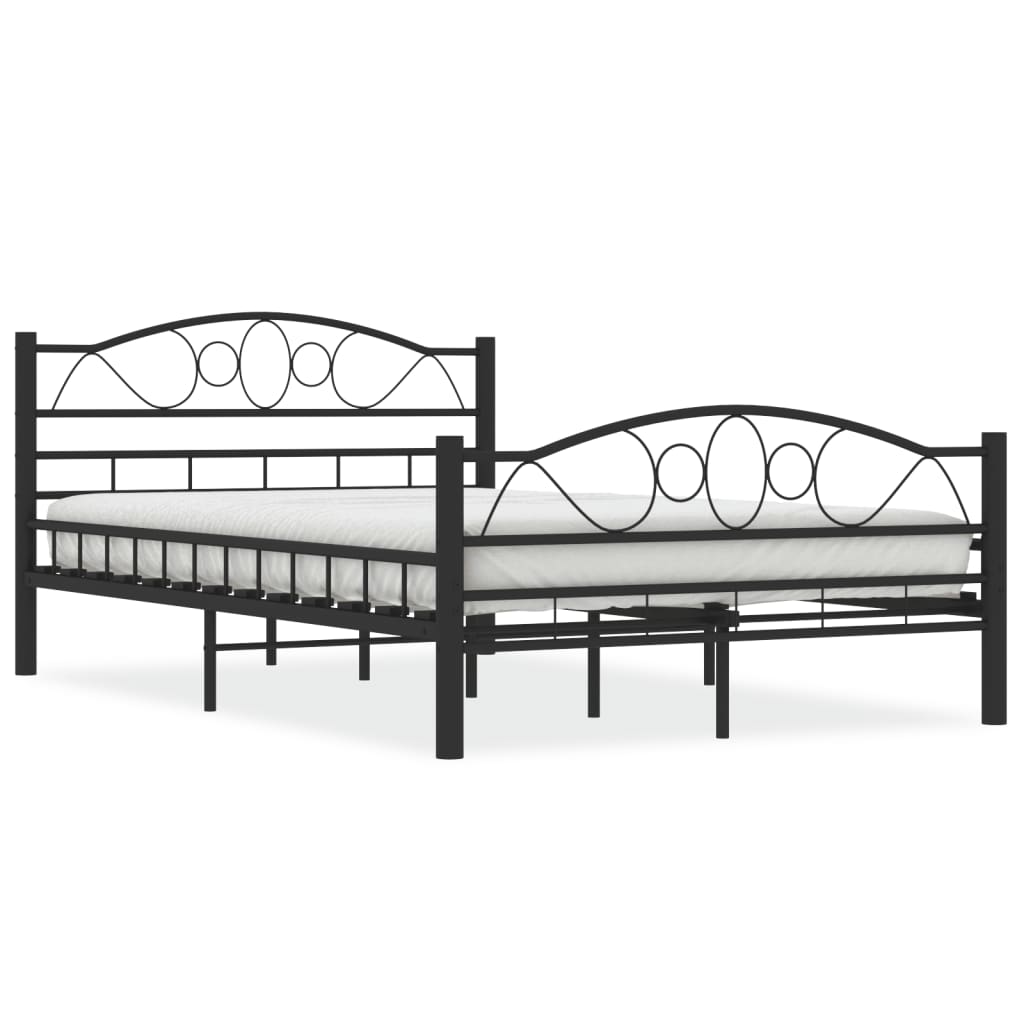 Bedframe Staal 120 x 200 cm Zwart