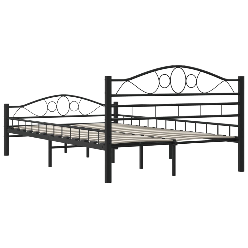 Bedframe Staal 120 x 200 cm Zwart
