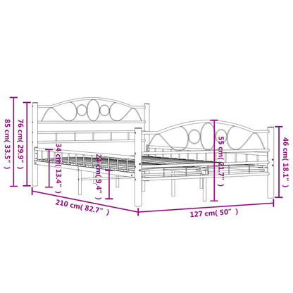 Bedframe Staal 120 x 200 cm Zwart