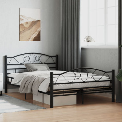 Bedframe Staal 120 x 200 cm Zwart