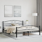 Bedframe Staal 160 x 200 cm Zwart