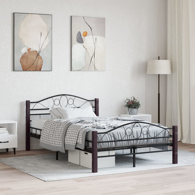 Bedframe metaal zwart 140x200 cm 140 x 200 cm