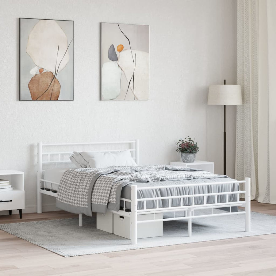 Bedframe Metaal 140 x 200 cm Wit