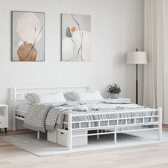 Bedframe Metaal 160 x 200 cm Wit