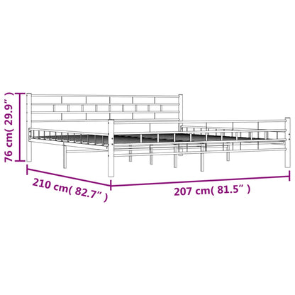 Bedframe Metaal 200 x 200 cm Wit