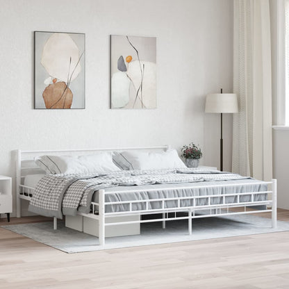 Bedframe Metaal 200 x 200 cm Wit
