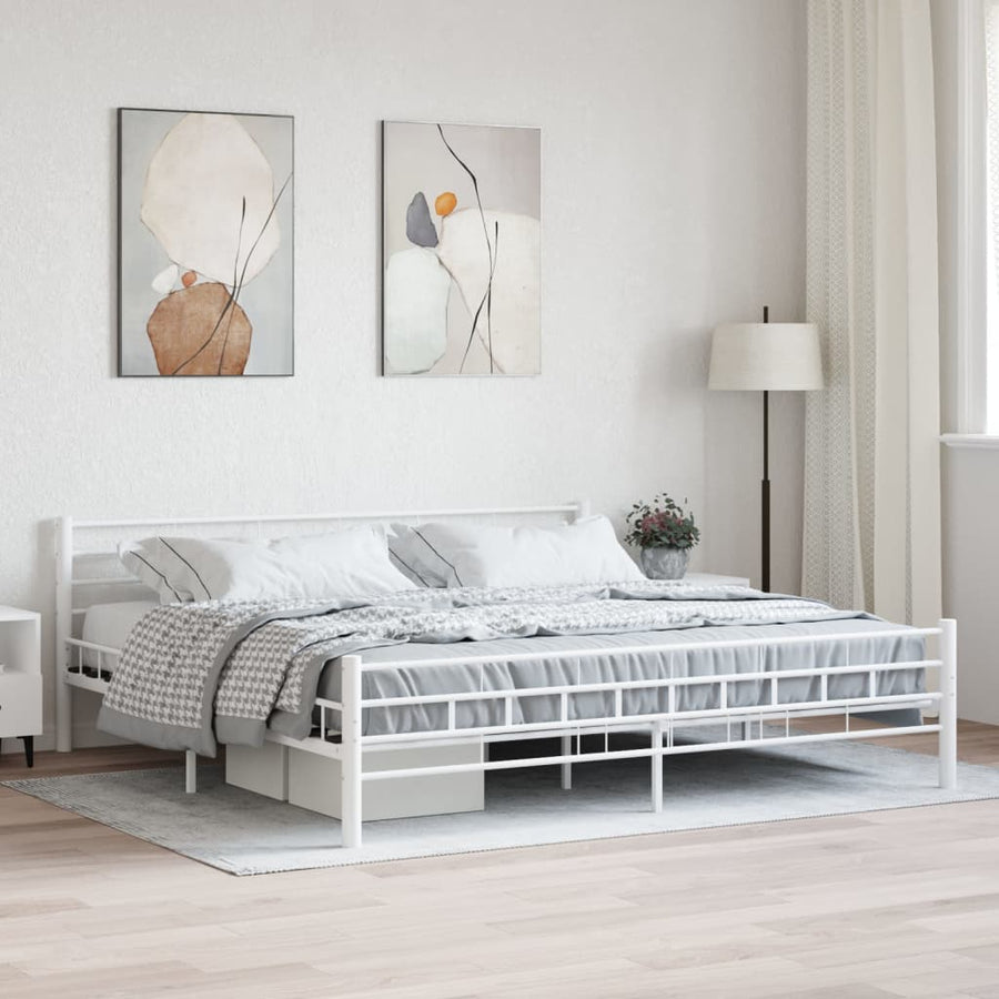 Bedframe Metaal 200 x 200 cm Wit