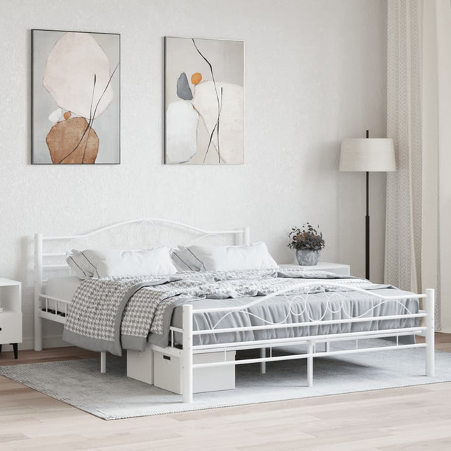 Bedframe Metaal 160 x 200 cm Wit