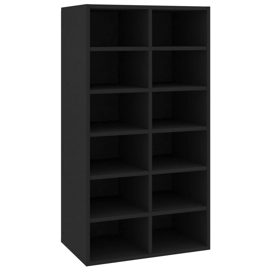 Schoenenrek 54x34x100,5 cm bewerkt hout zwart Zwart