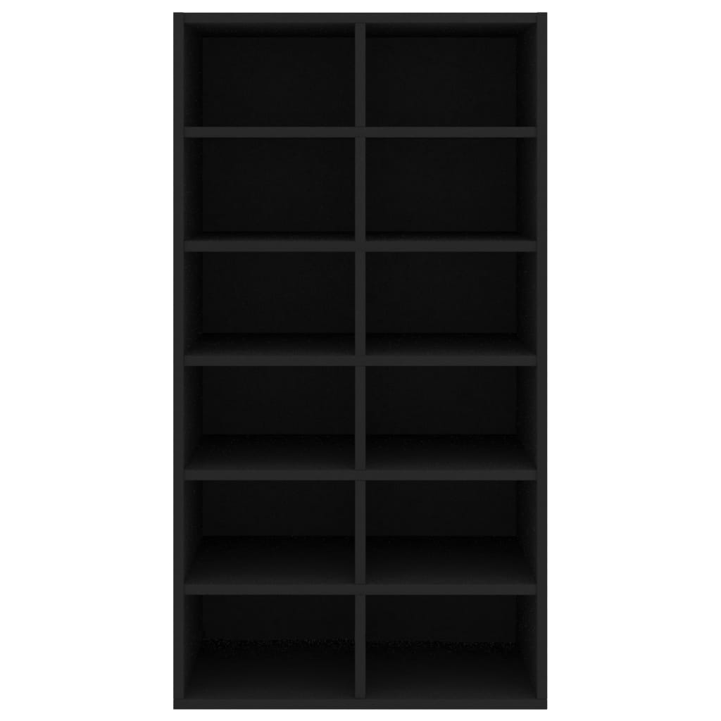 Schoenenrek 54x34x100,5 cm bewerkt hout zwart Zwart