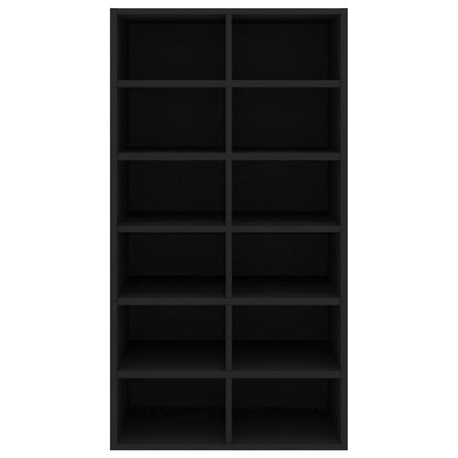 Schoenenrek 54x34x100,5 cm bewerkt hout zwart Zwart