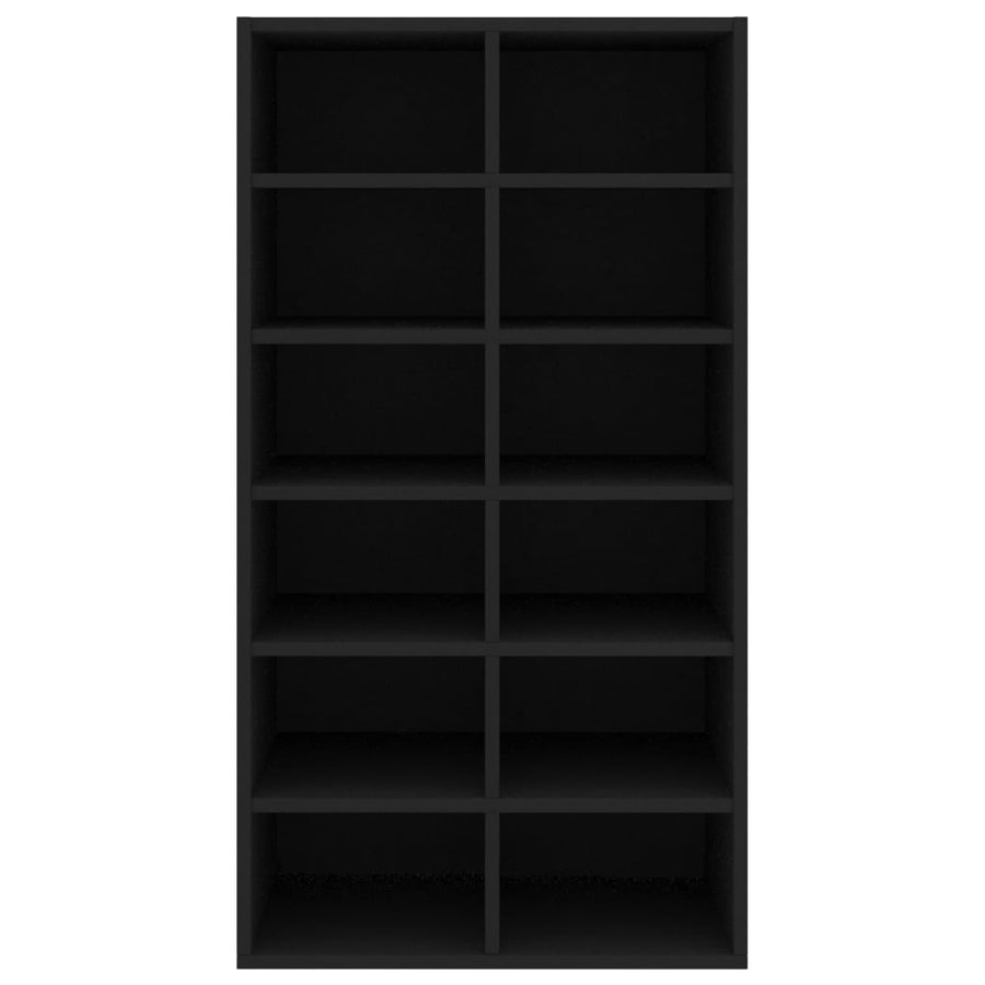 Schoenenrek 54x34x100,5 cm bewerkt hout zwart Zwart