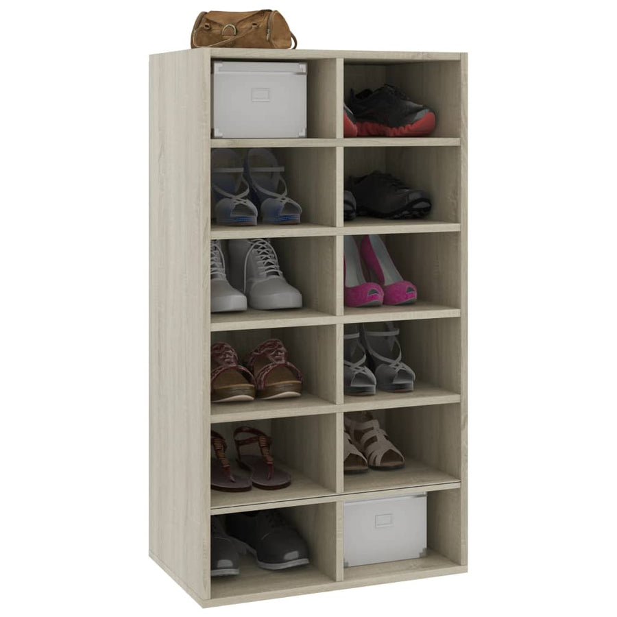 Schoenenrek 54x34x100,5 cm bewerkt hout sonoma eikenkleurig Sonoma eiken