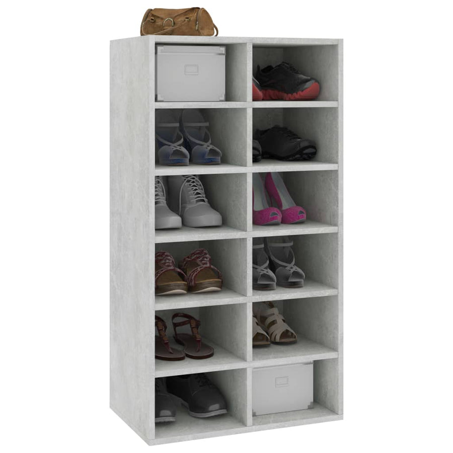 Schoenenrek 54X34X00,5 Cm Bewerkt Hout Betongrijs