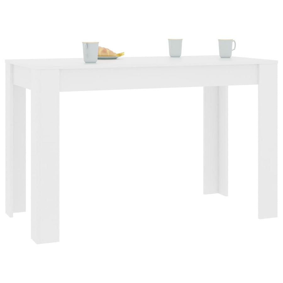 Eettafel 120x60x76 cm spaanplaat wit Wit
