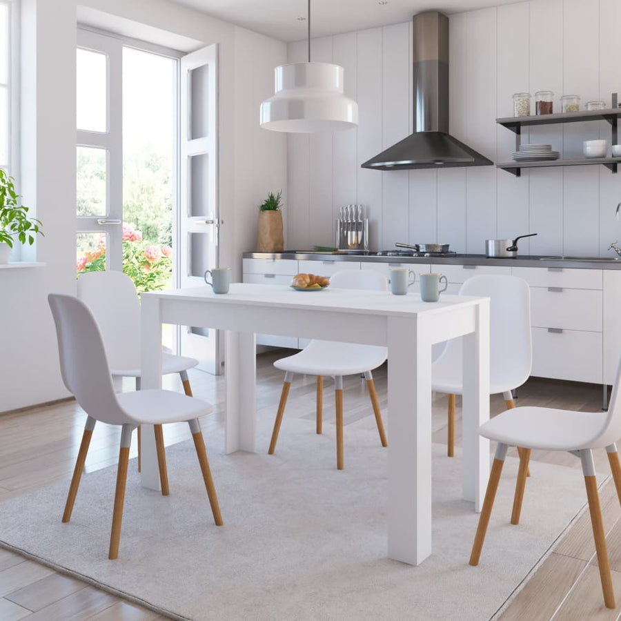 Eettafel 120x60x76 cm spaanplaat wit Wit