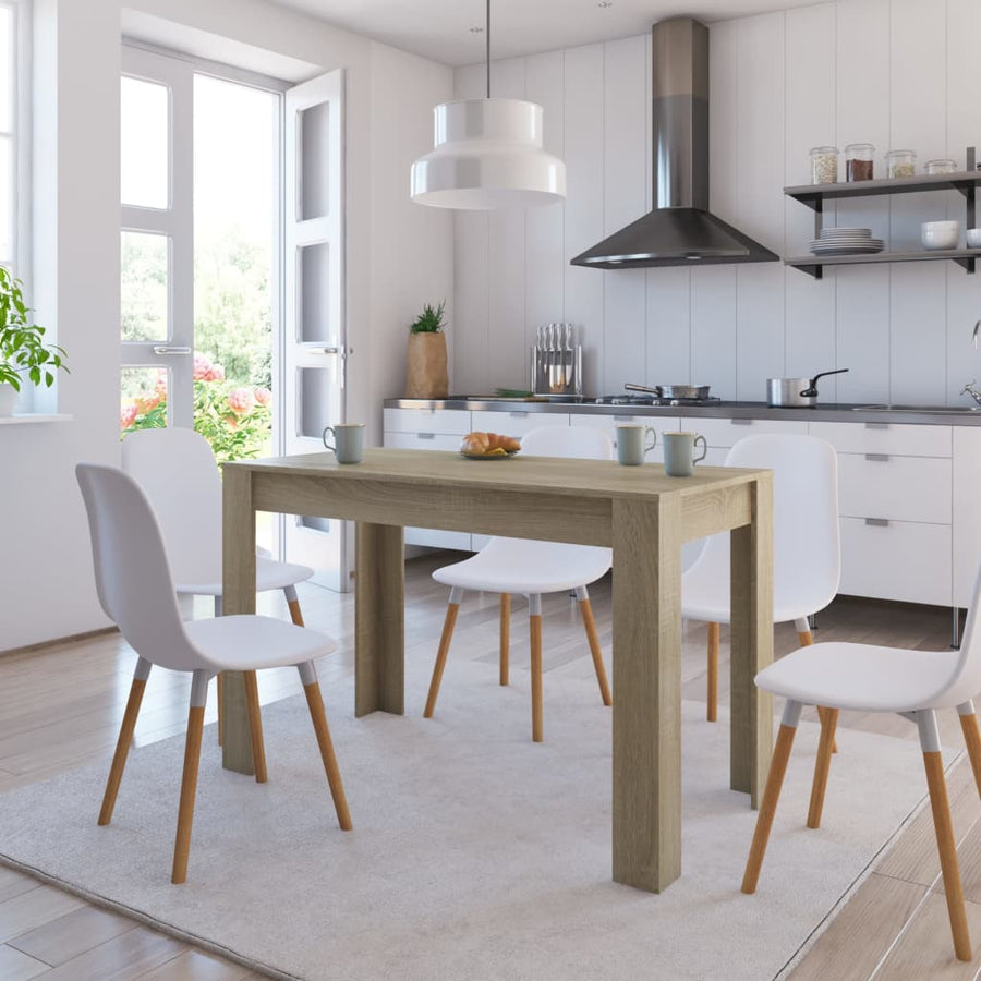 Eettafel 120x60x76 cm bewerkt hout sonoma eikenkleurig Sonoma eiken