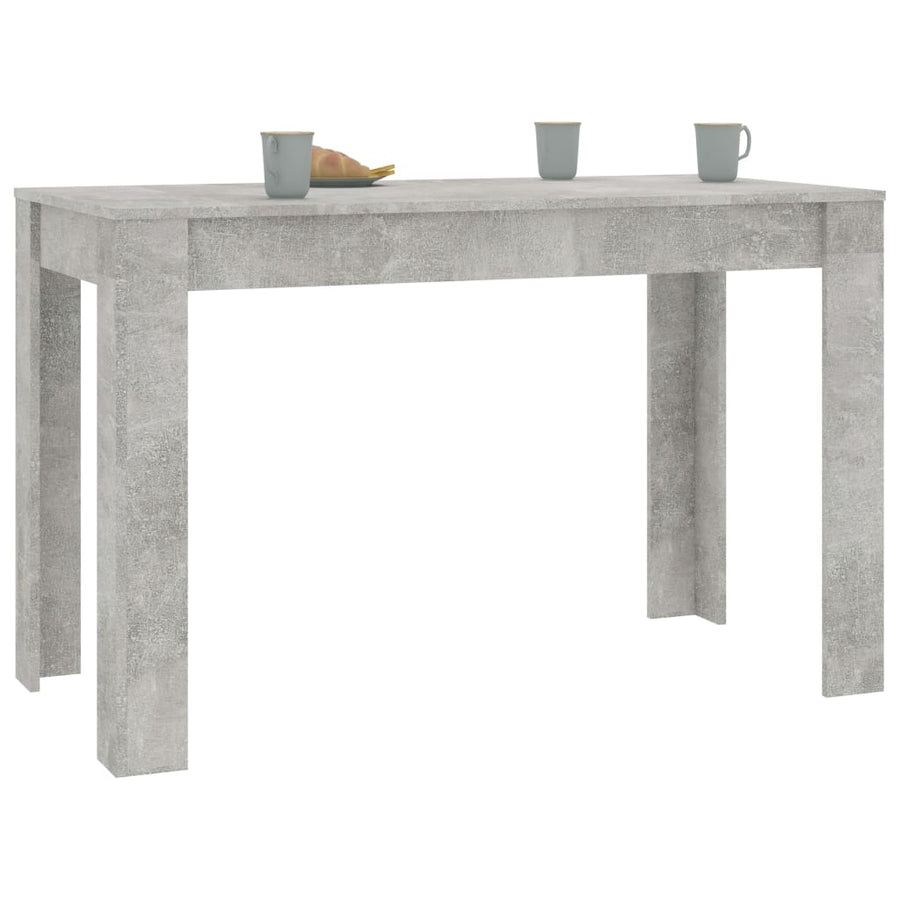 Eettafel 120x60x76 cm spaanplaat betongrijs Betongrijs