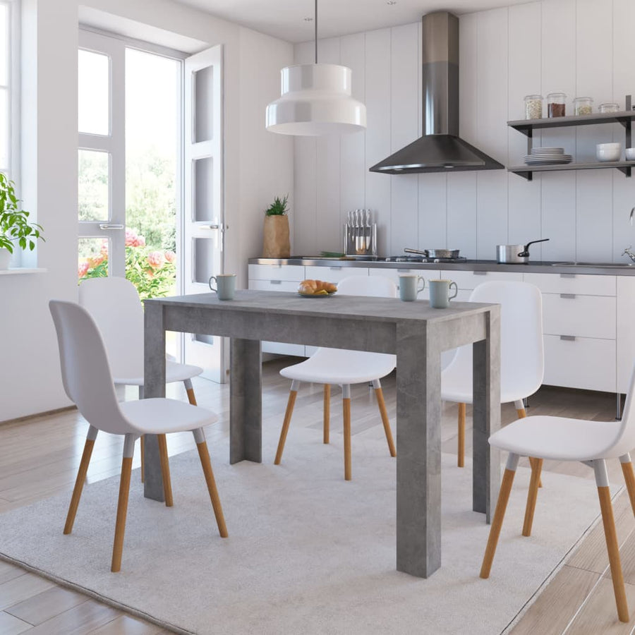 Eettafel 120x60x76 cm spaanplaat betongrijs Betongrijs