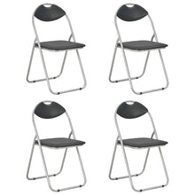 Eetkamerstoelen Inklapbaar Kunstleer 4 Zwart