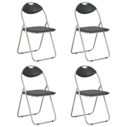 Eetkamerstoelen Inklapbaar Kunstleer 4 Zwart