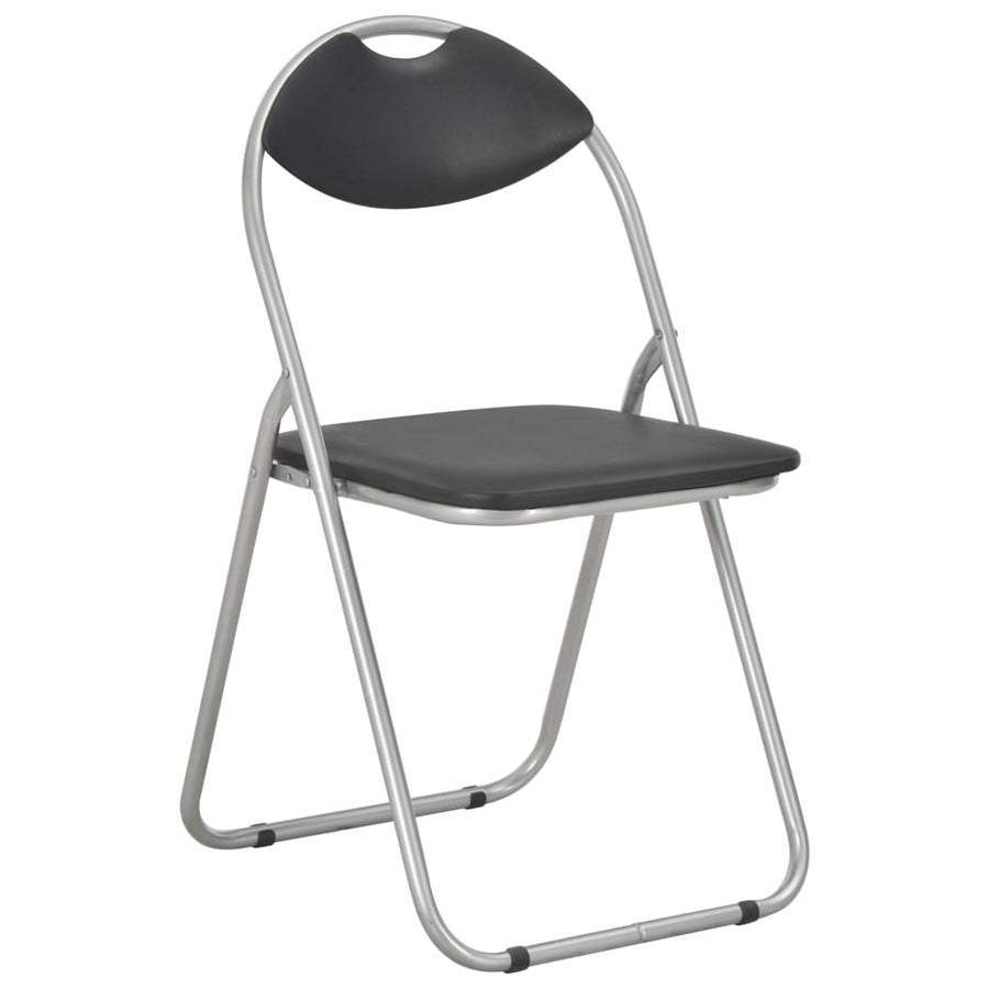 Eetkamerstoelen Inklapbaar Kunstleer 4 Zwart