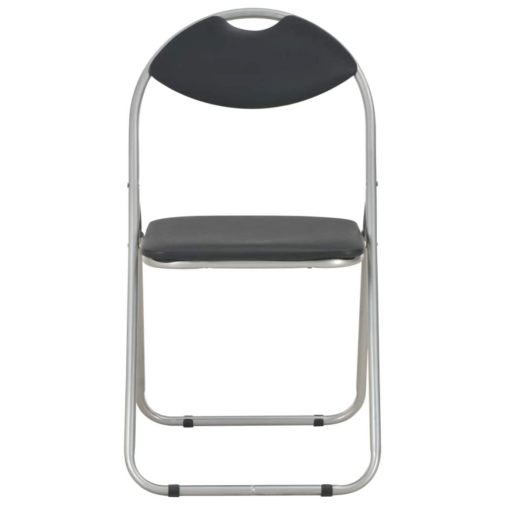 Eetkamerstoelen Inklapbaar Kunstleer 4 Zwart