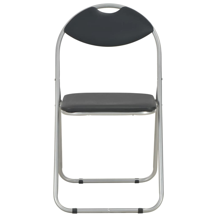 Eetkamerstoelen Inklapbaar Kunstleer 4 Zwart