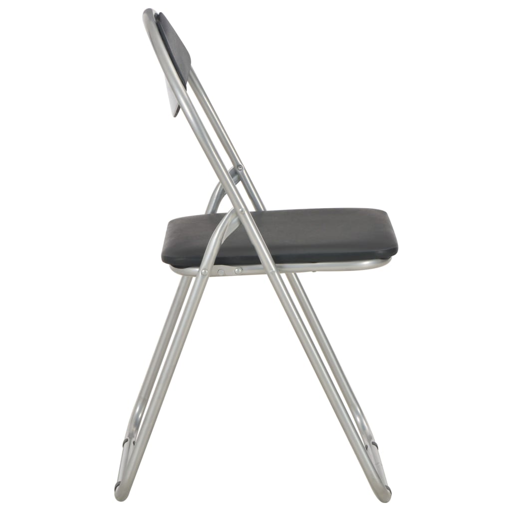 Eetkamerstoelen Inklapbaar Kunstleer 4 Zwart