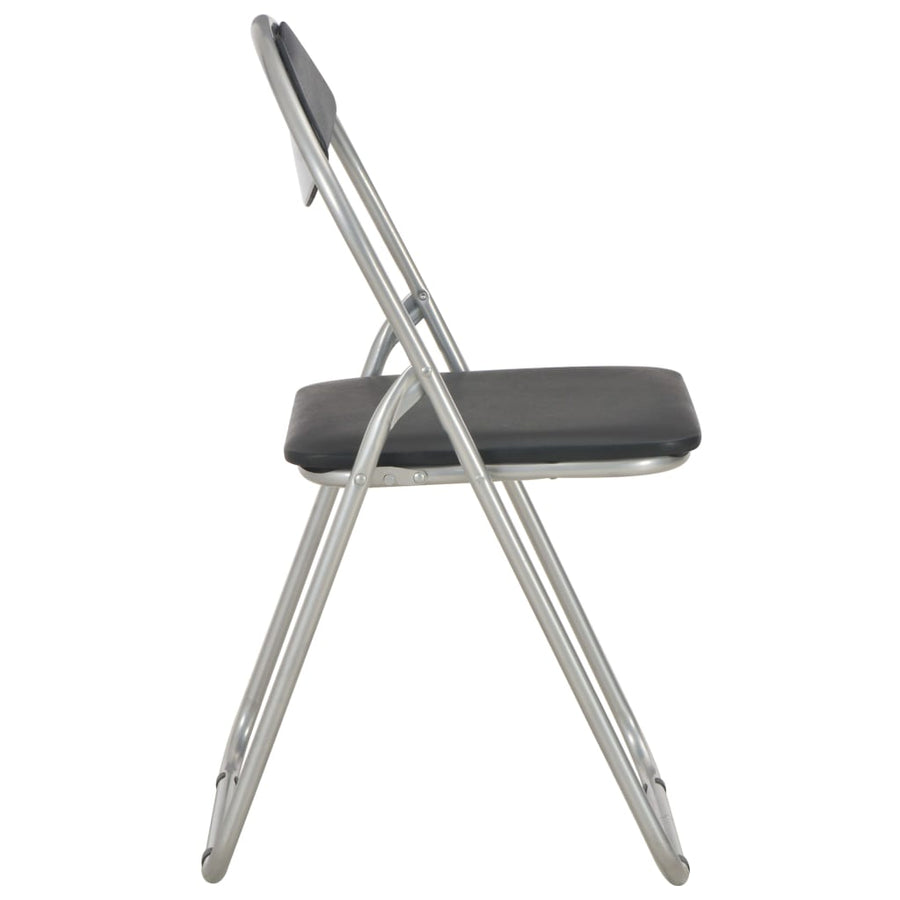 Eetkamerstoelen Inklapbaar Kunstleer 4 Zwart