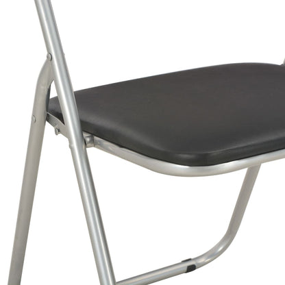 Eetkamerstoelen Inklapbaar Kunstleer 4 Zwart