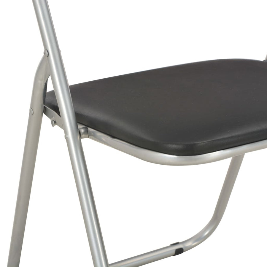 Eetkamerstoelen Inklapbaar Kunstleer 4 Zwart