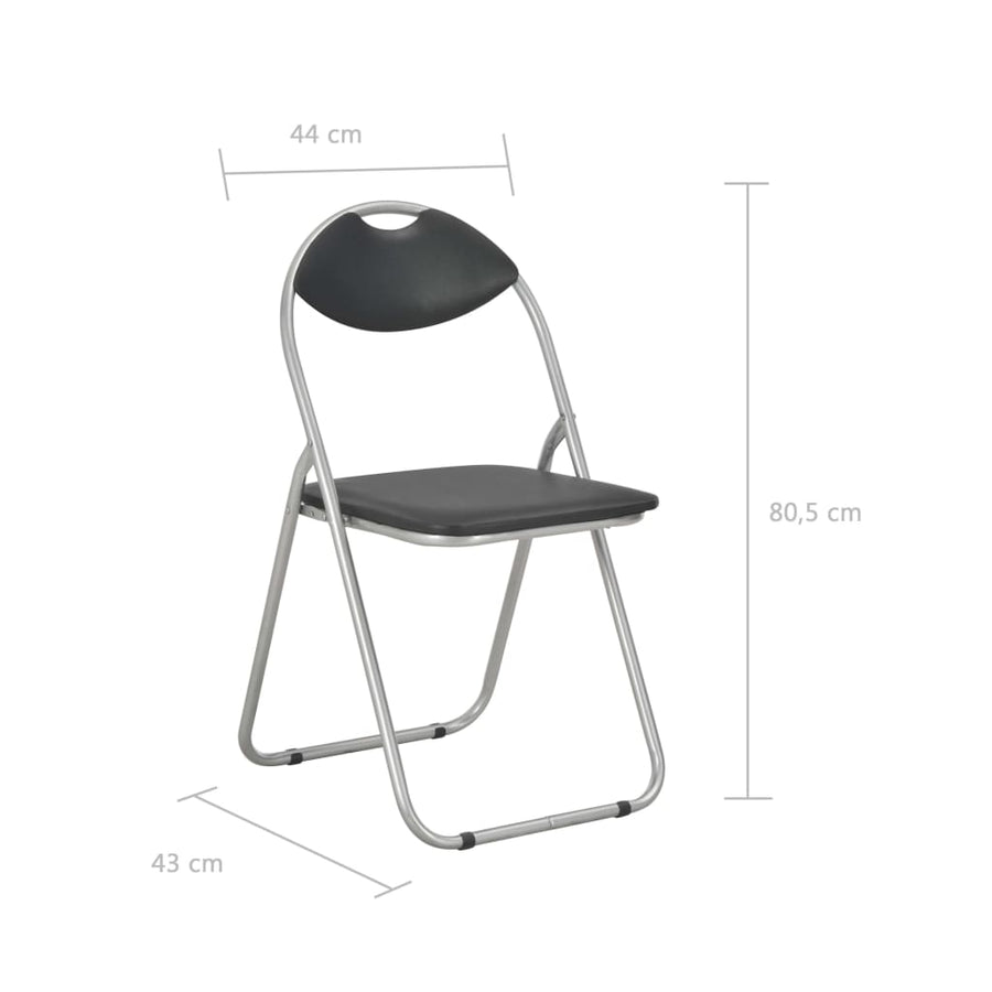 Eetkamerstoelen Inklapbaar Kunstleer 4 Zwart