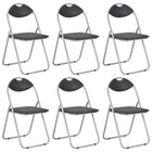 Eetkamerstoelen inklapbaar 6 st kunstleer zwart 44x43x80 cm