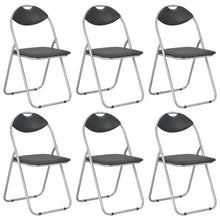 Eetkamerstoelen Inklapbaar Kunstleer 6 Zwart