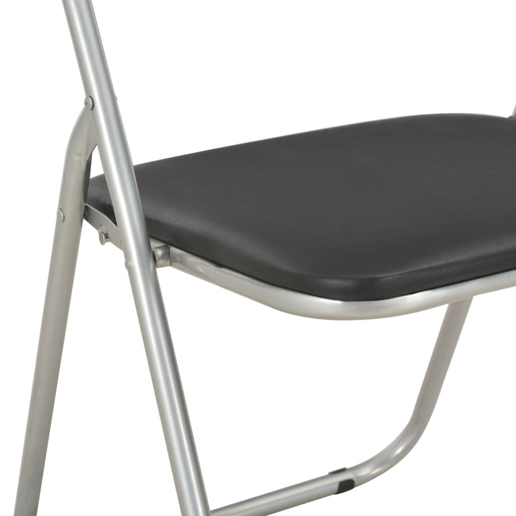 Eetkamerstoelen Inklapbaar Kunstleer 6 Zwart