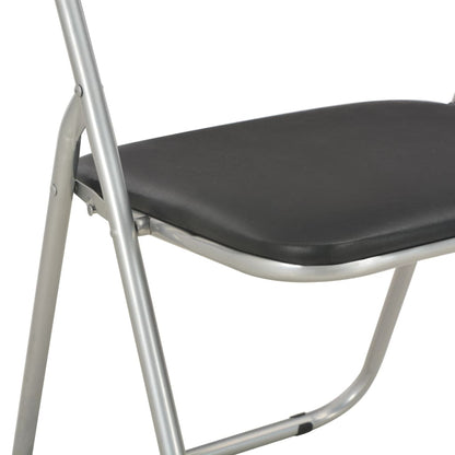 Eetkamerstoelen Inklapbaar Kunstleer 6 Zwart