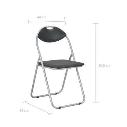 Eetkamerstoelen Inklapbaar Kunstleer 6 Zwart