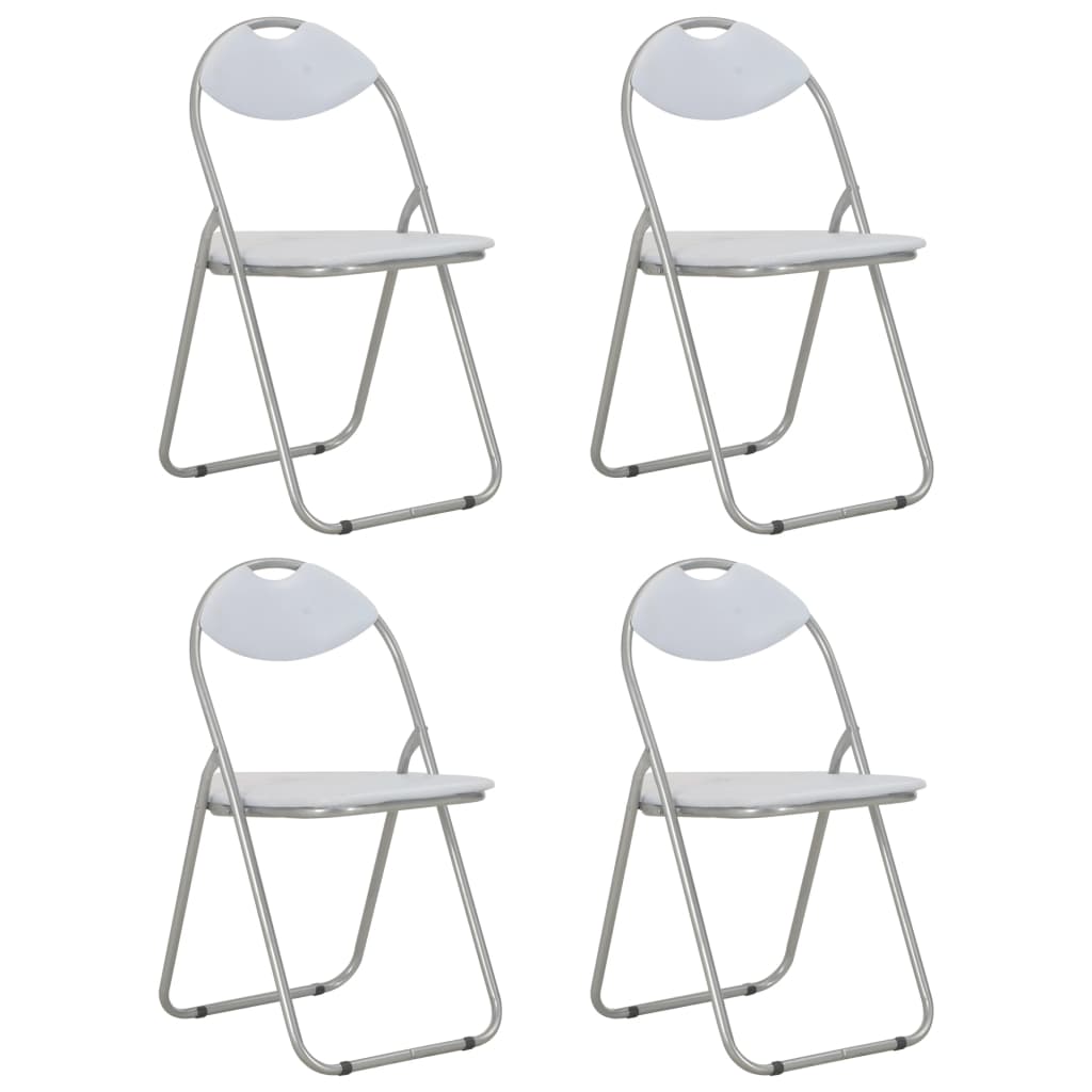Eetkamerstoelen Inklapbaar Kunstleer 4 Wit