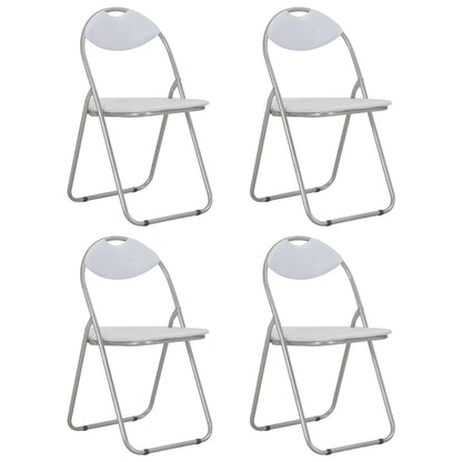 Eetkamerstoelen Inklapbaar Kunstleer 4 Wit