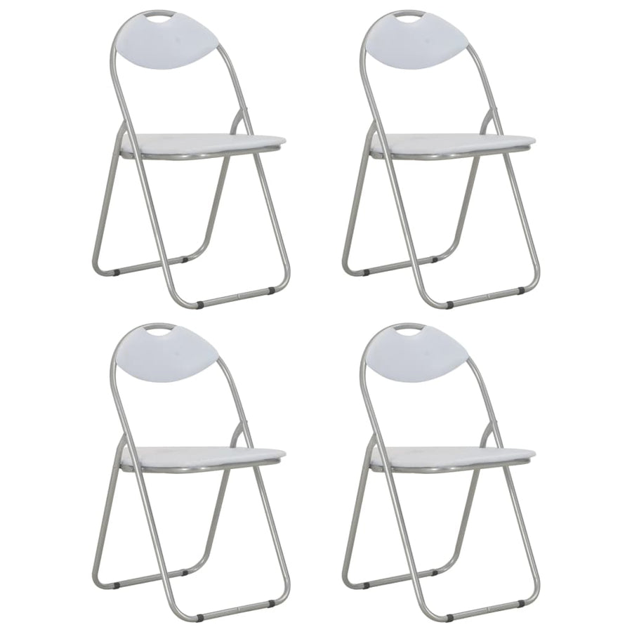 Eetkamerstoelen Inklapbaar Kunstleer 4 Wit