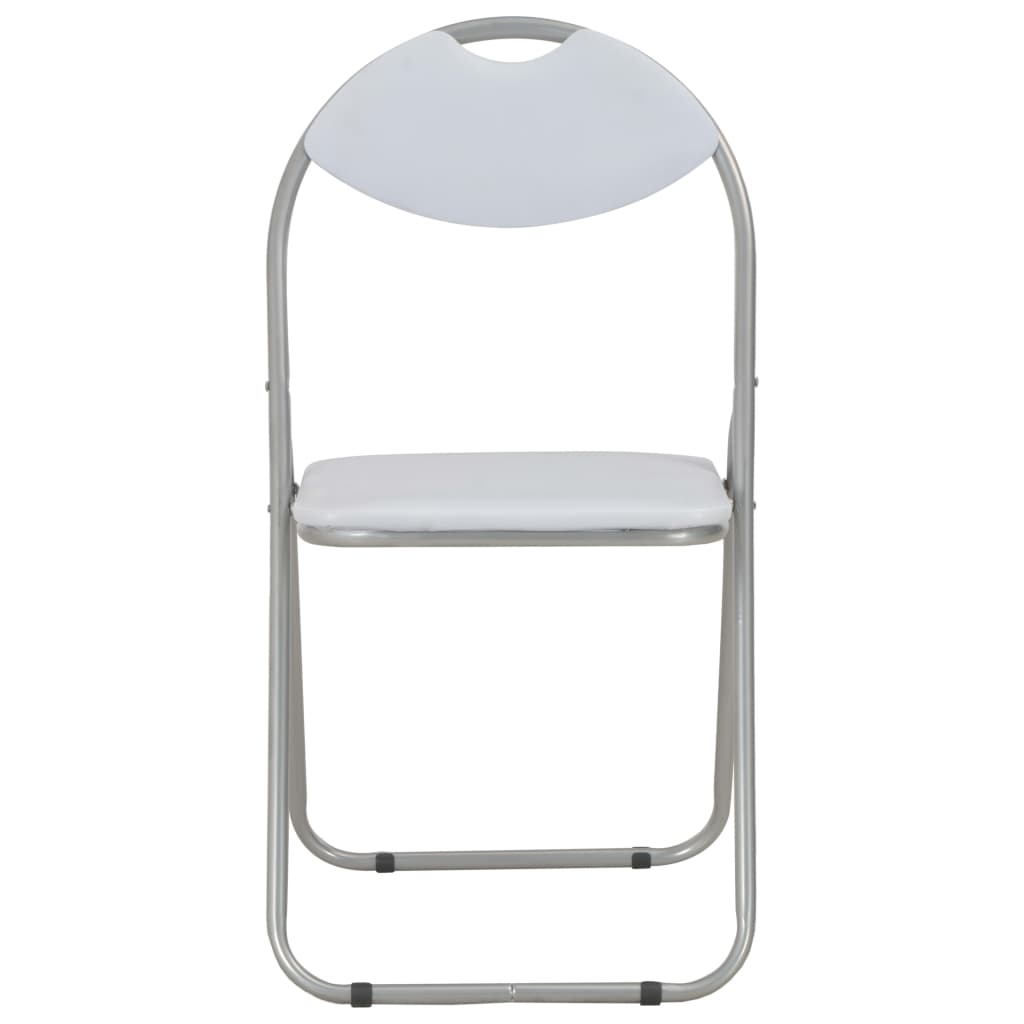 Eetkamerstoelen Inklapbaar Kunstleer 4 Wit