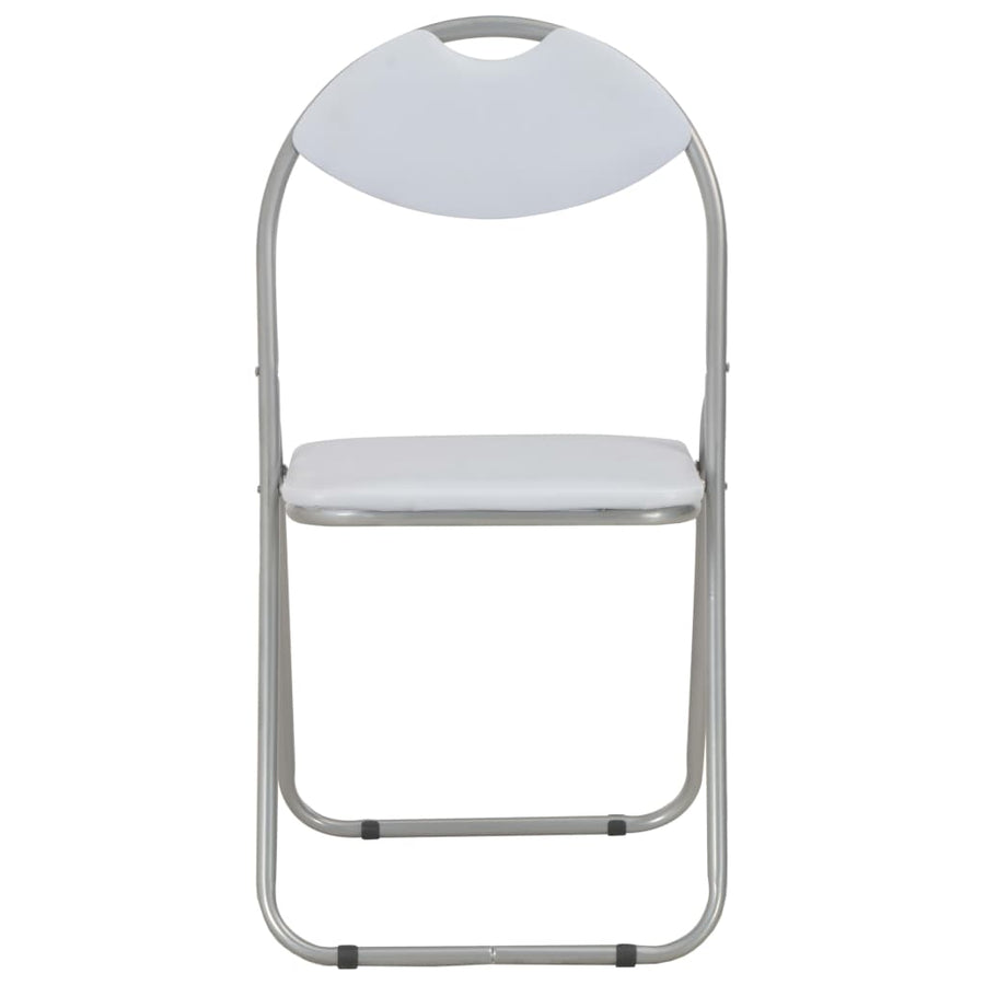 Eetkamerstoelen Inklapbaar Kunstleer 4 Wit