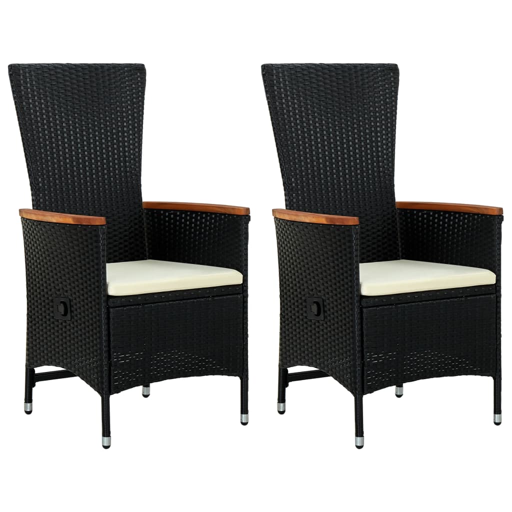 Tuinstoelen Met Kussens Poly Rattan Zwart